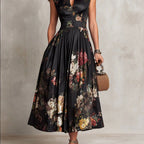 Filomena - Women's Botanical Tank Slim Fit Full-length Dress
