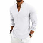 Finn - Men's Relaxed Fit V-Neck Henley Pullover Shirt