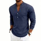 Finn - Men's Relaxed Fit V-Neck Henley Pullover Shirt