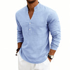 Finn - Men's Relaxed Fit V-Neck Henley Pullover Shirt
