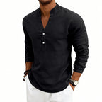 Finn - Men's Relaxed Fit V-Neck Henley Pullover Shirt