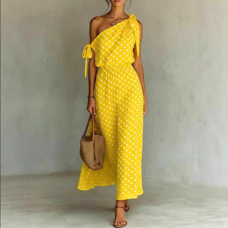 Fiona - Women's Polka Dot Flowy Summer Dress