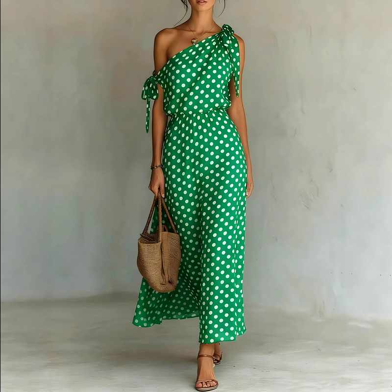 Fiona - Women's Polka Dot Flowy Summer Dress
