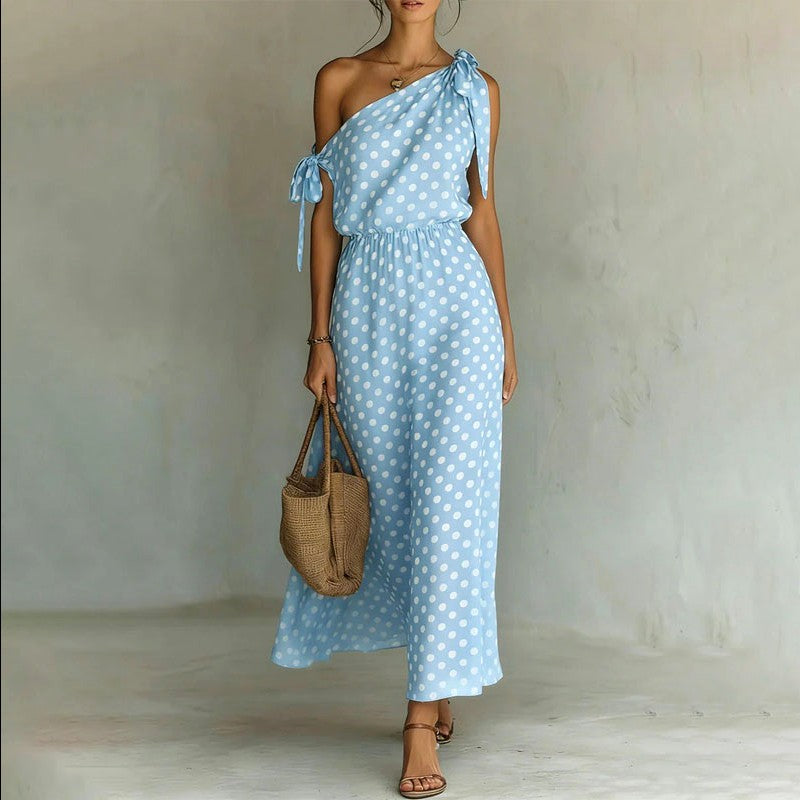 Fiona - Women's Polka Dot Flowy Summer Dress