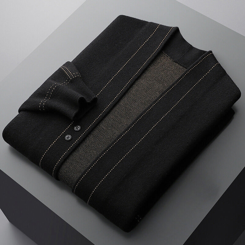 Franco - Men's Double-Button Wool Knit Cardigan