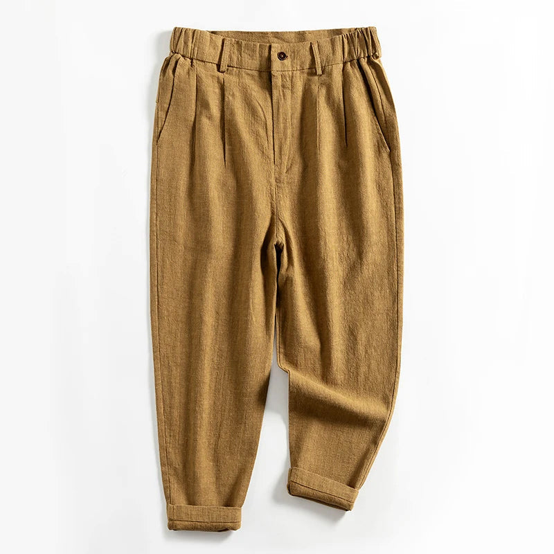 Franklin - Men's Pleated Tapered Linen Pants