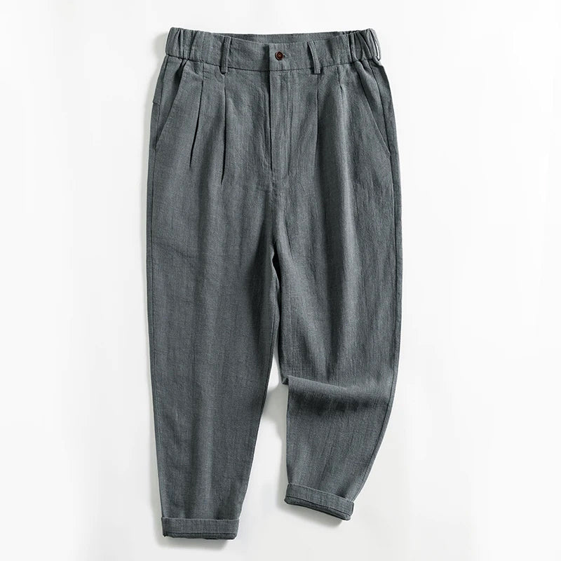 Franklin - Men's Pleated Tapered Linen Pants