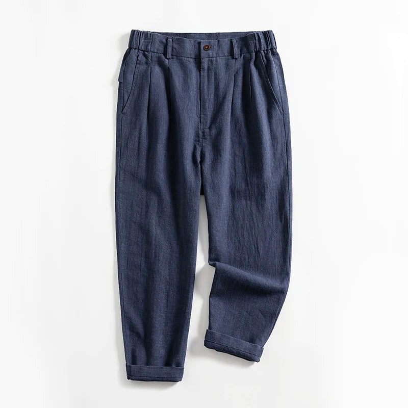 Franklin - Men's Pleated Tapered Linen Pants