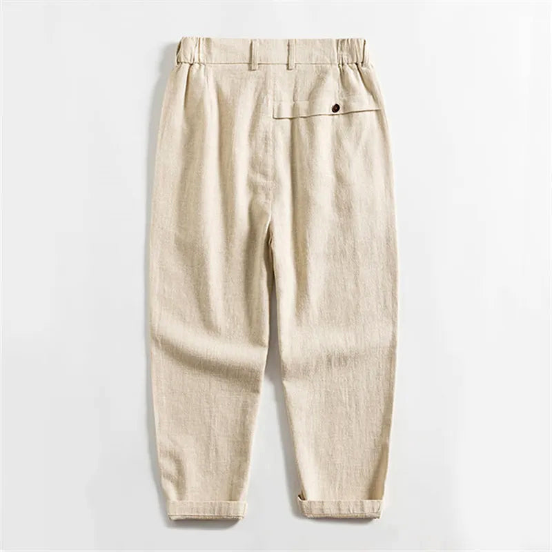 Franklin - Men's Pleated Tapered Linen Pants