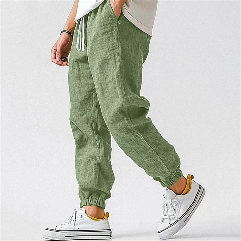 Gary - Men's Linen Drawstring Jogger Pants