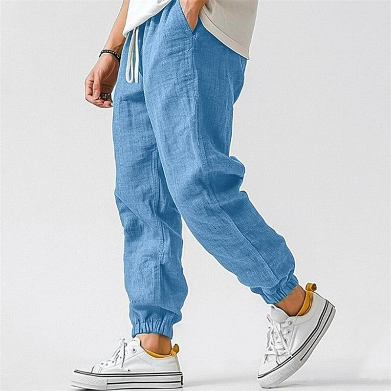 Gary - Men's Linen Drawstring Jogger Pants