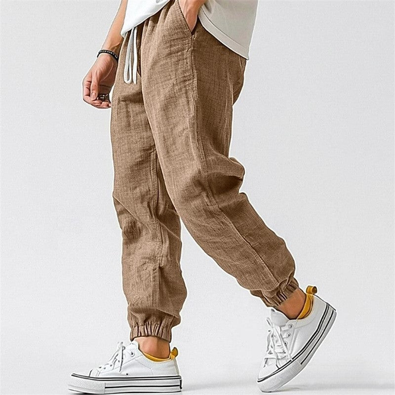 Gary - Men's Linen Drawstring Jogger Pants