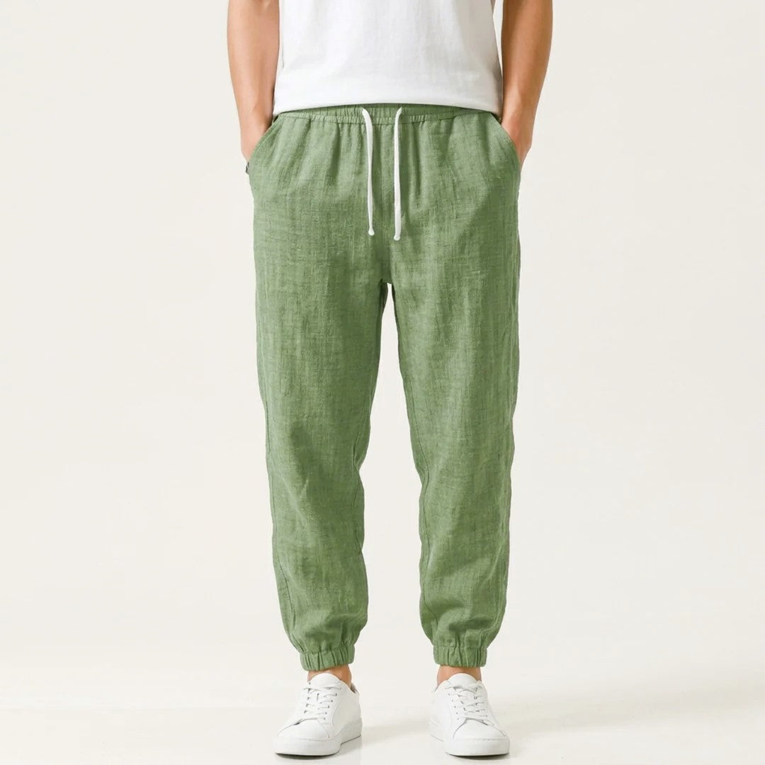 Gary - Men's Linen Drawstring Jogger Pants