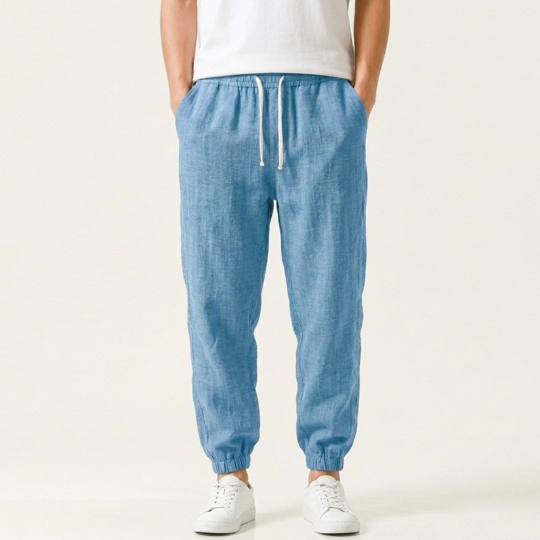 Gary - Men's Linen Drawstring Jogger Pants