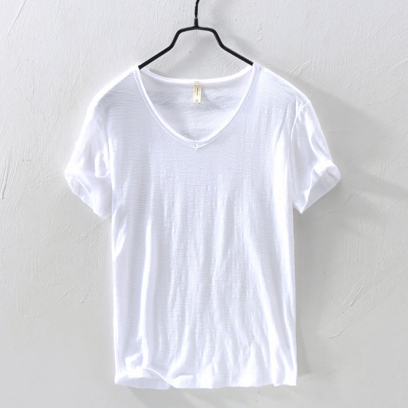 Gavin - Men's Cotton V-Neck Casual Short Sleeve Shirt