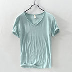 Gavin - Men's Cotton V-Neck Casual Short Sleeve Shirt