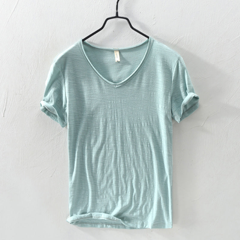 Gavin - Men's Cotton V-Neck Casual Short Sleeve Shirt