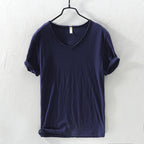 Gavin - Men's Cotton V-Neck Casual Short Sleeve Shirt