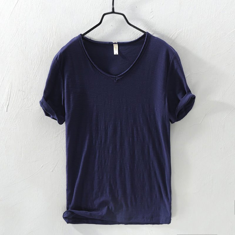 Gavin - Men's Cotton V-Neck Casual Short Sleeve Shirt