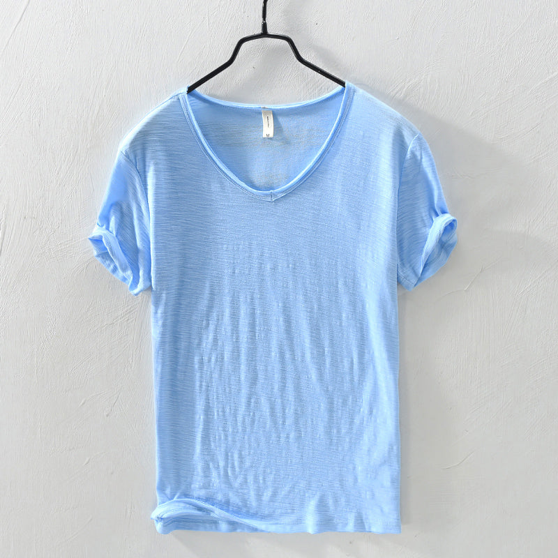 Gavin - Men's Cotton V-Neck Casual Short Sleeve Shirt
