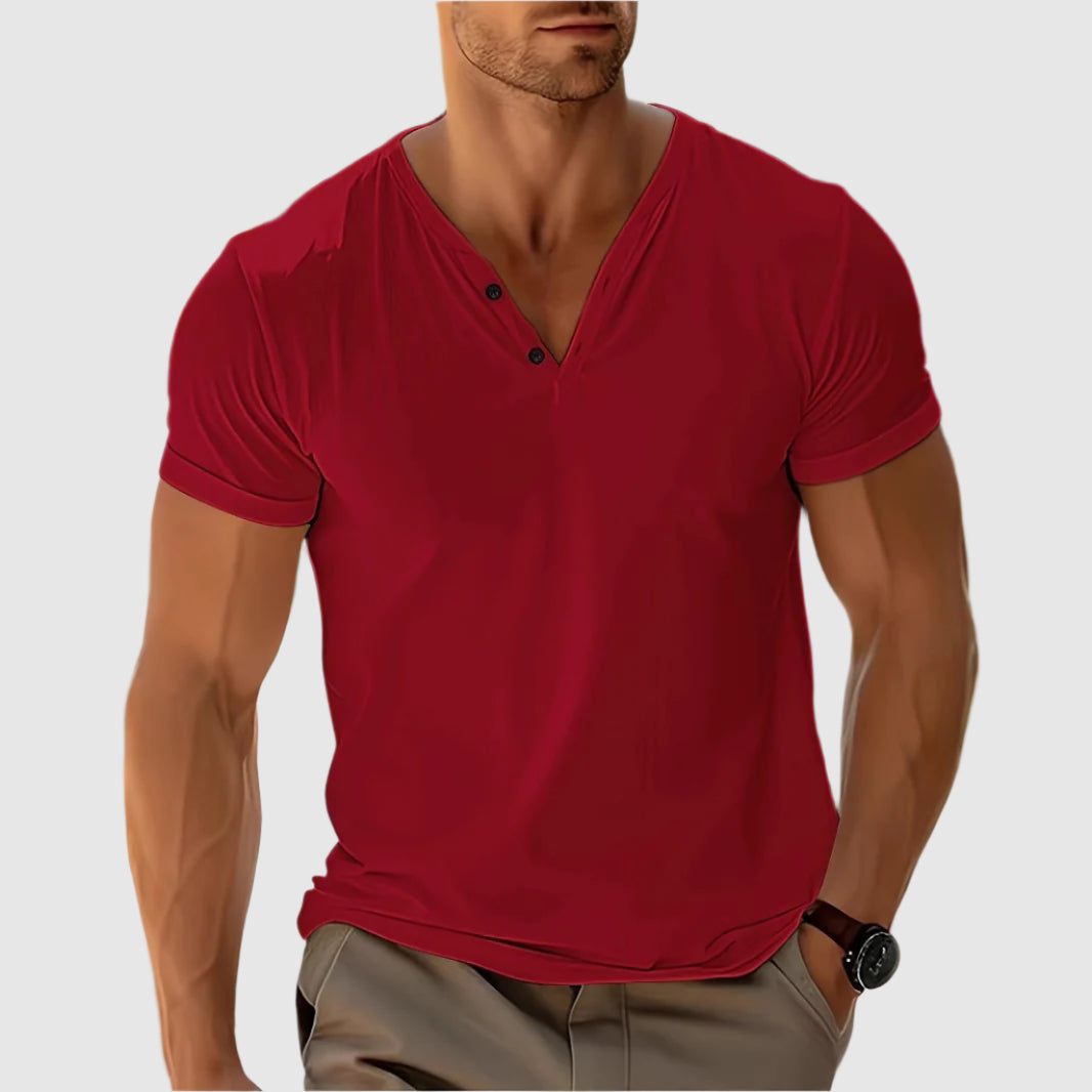 Gavin - Men's Scoop Neck Henley Casual Shirt