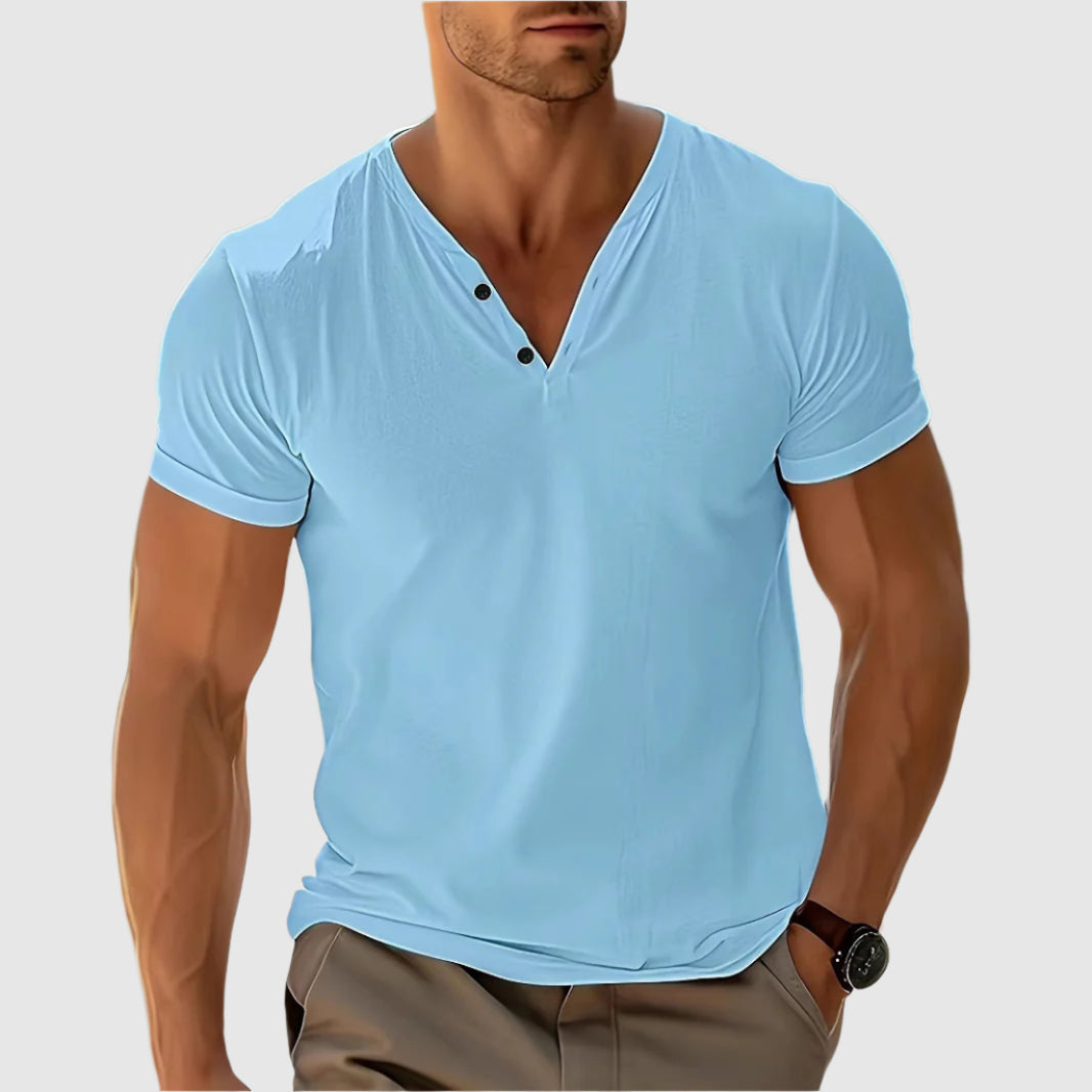 Gavin - Men's Scoop Neck Henley Casual Shirt