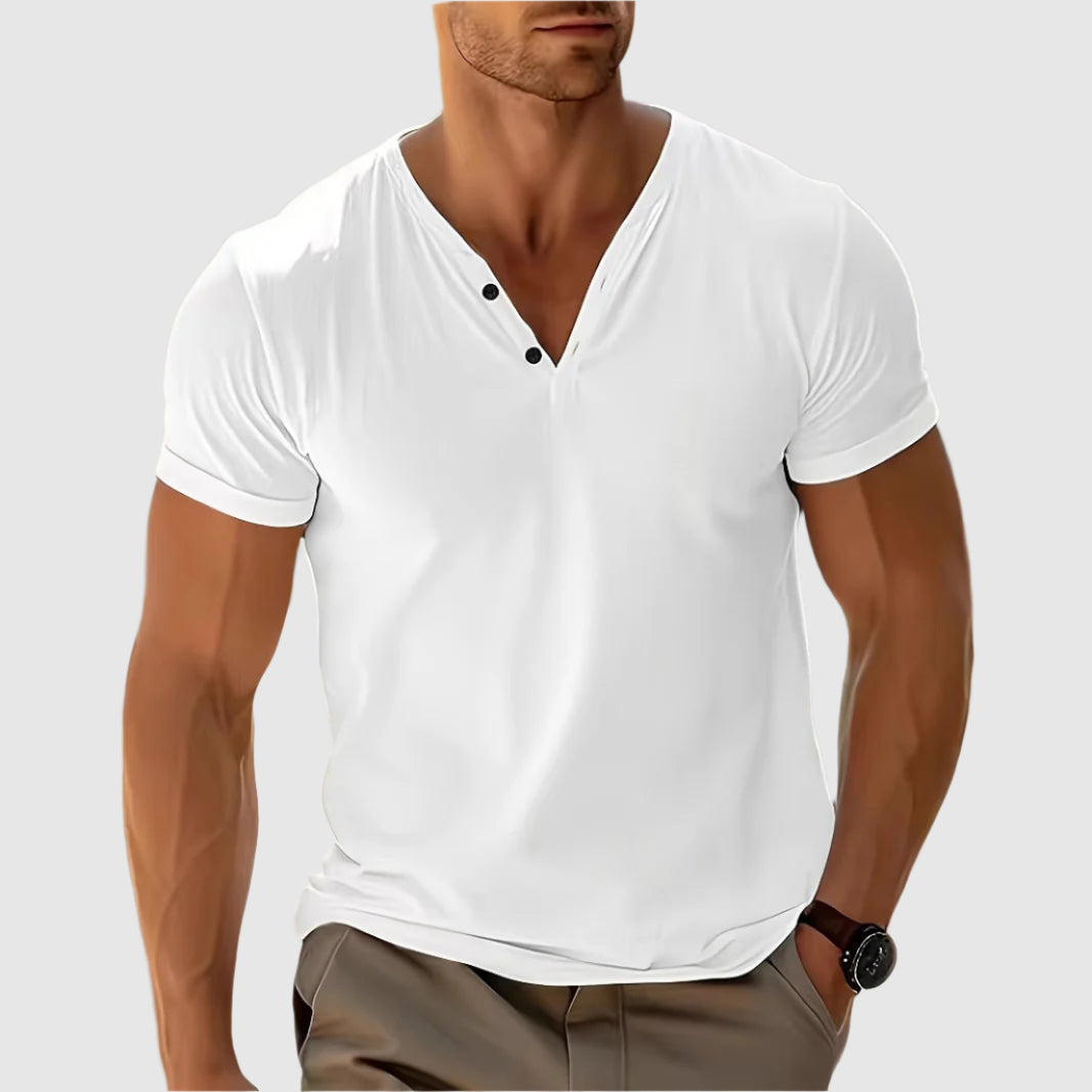Gavin - Men's Scoop Neck Henley Casual Shirt