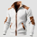 Peter - Men's Full-Zip Knit Jacket with Contrast Panels and Pockets