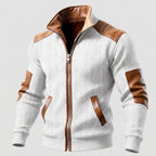 Peter - Men's Full-Zip Knit Jacket with Contrast Panels and Pockets