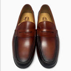 Gerald - Men's Leather Slip On Penny Loafers