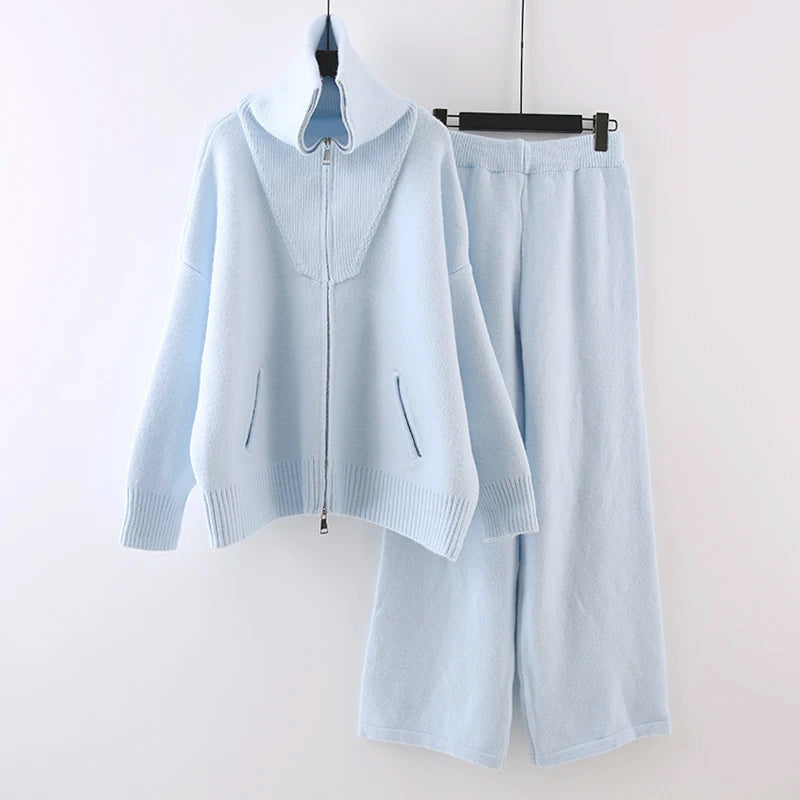 Gianna - Women's Zip-Up Knit Lounge Set
