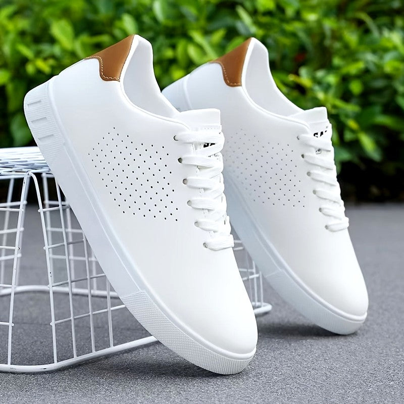 Gideon - Men's Leather Perforated Low-Top Sneakers