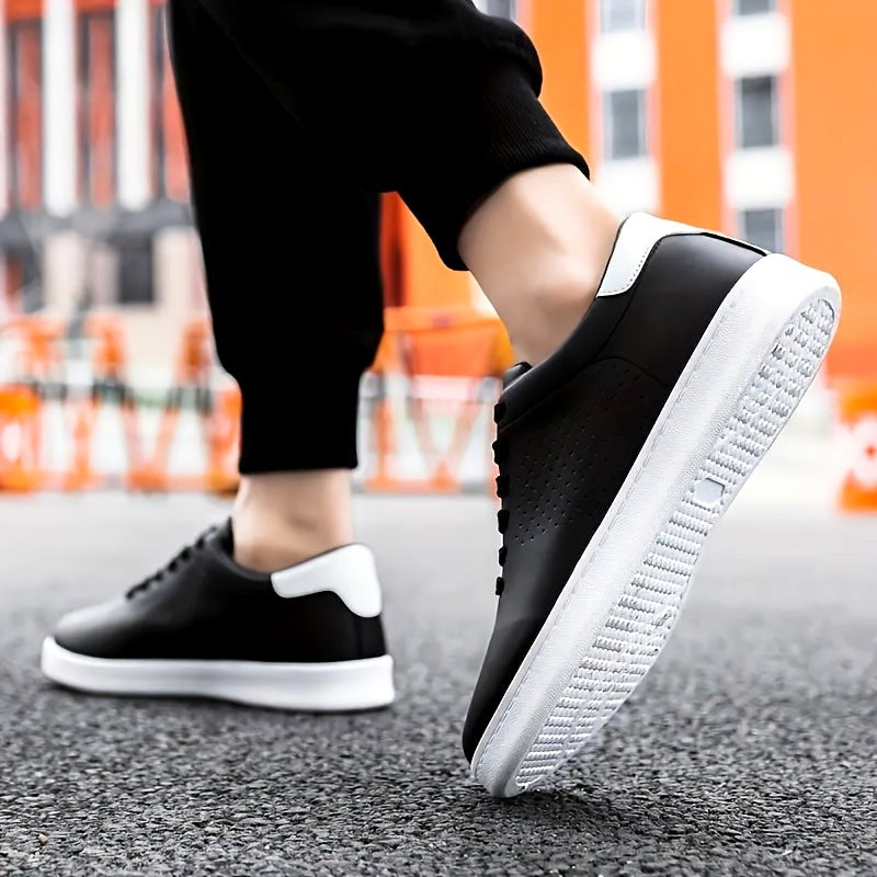Gideon - Men's Leather Perforated Low-Top Sneakers