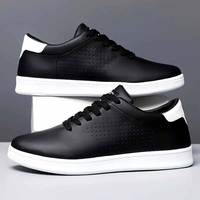Gideon - Men's Leather Perforated Low-Top Sneakers