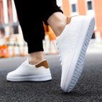 Gideon - Men's Leather Perforated Low-Top Sneakers