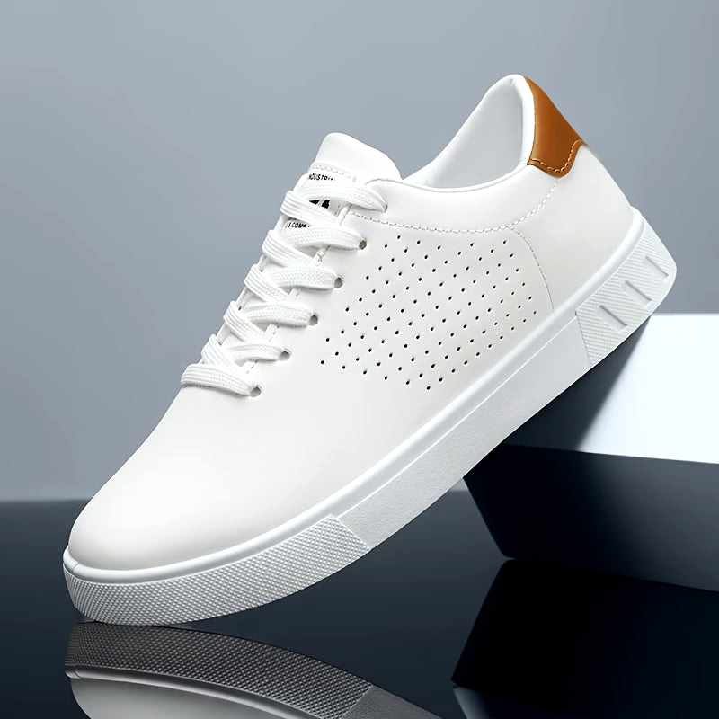 Gideon - Men's Leather Perforated Low-Top Sneakers