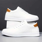 Gideon - Men's Leather Perforated Low-Top Sneakers