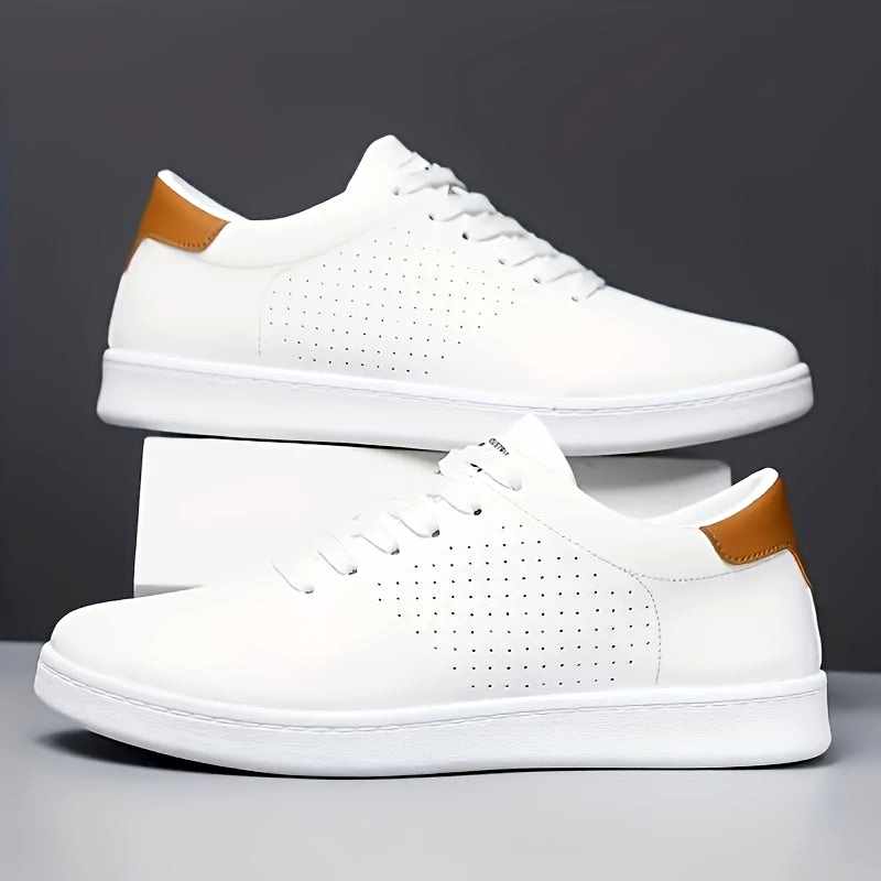Gideon - Men's Leather Perforated Low-Top Sneakers