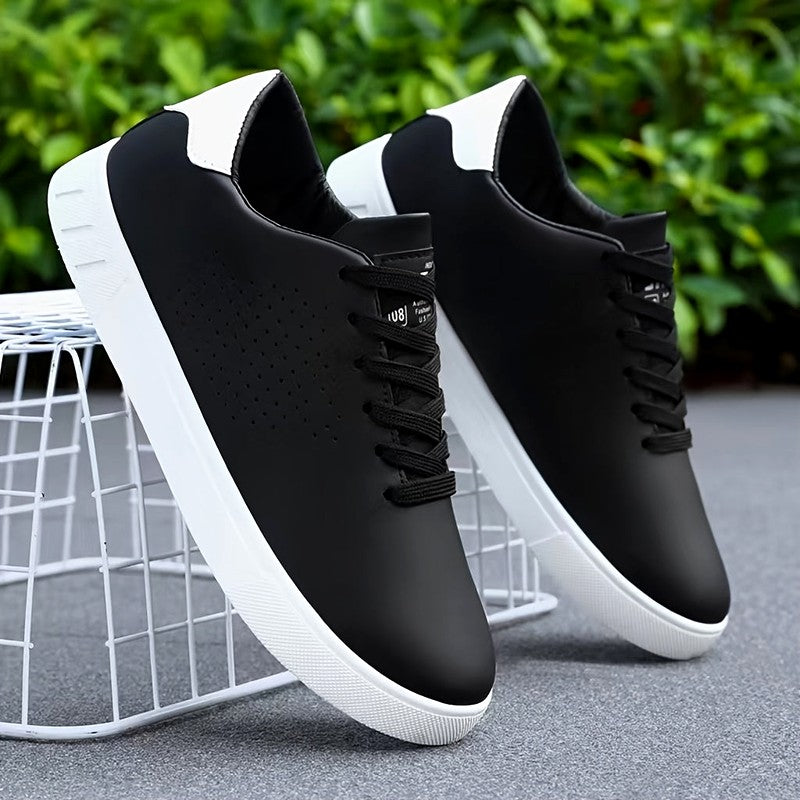 Gideon - Men's Leather Perforated Low-Top Sneakers