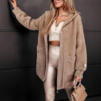 Giulietta - Women's Fuzzy Hooded Long Zip-Up Jacket