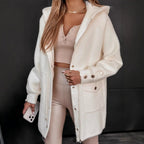 Giulietta - Women's Fuzzy Hooded Long Zip-Up Jacket