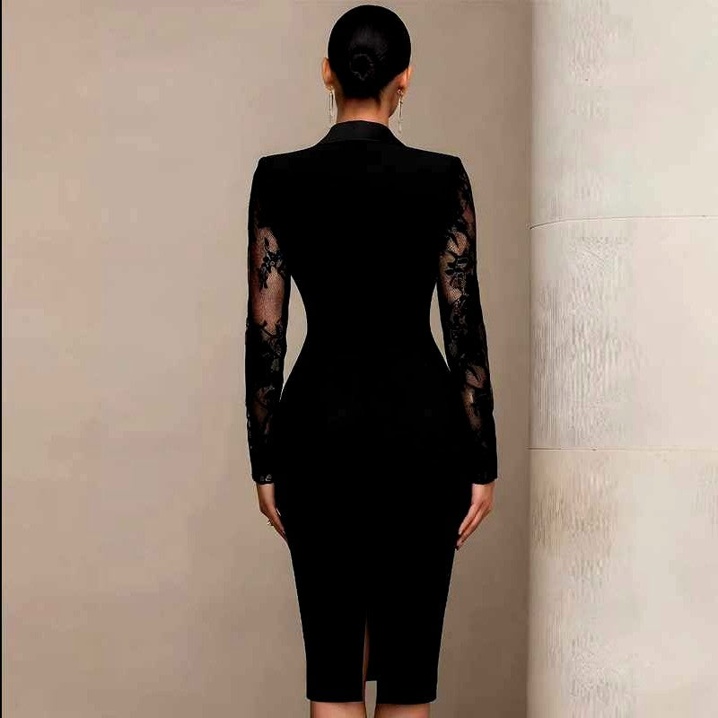 Gloria - Women's Lace Long Sleeve Bodycon Dress