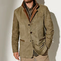 Grant - Men's Vintage Faux Suede Button Jacket