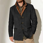 Grant - Men's Vintage Faux Suede Button Jacket