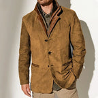 Grant - Men's Vintage Faux Suede Button Jacket