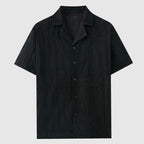 Grayson - Men's Textured Woven Open Neck Casual Shirt