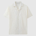 Grayson - Men's Textured Woven Open Neck Casual Shirt