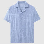 Grayson - Men's Textured Woven Open Neck Casual Shirt