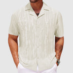 Grayson - Men's Textured Woven Open Neck Casual Shirt