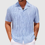 Grayson - Men's Textured Woven Open Neck Casual Shirt